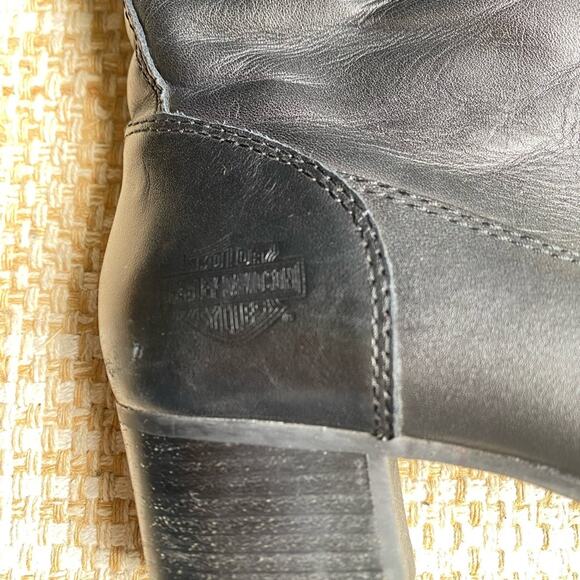 Harley-Davidson Studded Womens Biker Motorcycle‎ Riding Boots Black Leather 39 8 - Picture 7 of 11